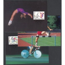 Liechtenstein Tarjetas Maximas Yvert 1070/1072 mk 141 - Deportes Gimnasia 1996