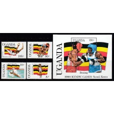 Uganda - Correo Yvert 458/61+H,68 ** Mnh  Deportes