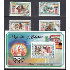 Liberia - Correo 1993 Yvert 1212/5+H.125 ** Mnh  Deportes