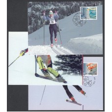 Liechtenstein Tarjetas Maximas Yvert 1103/05 mk 155 - Deportes Invierno 1998