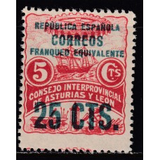 Asturias y Leon Correo 1937 Edifil 8 ** Mnh