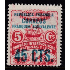 Asturias y Leon Correo 1937 Edifil 9 ** Mnh