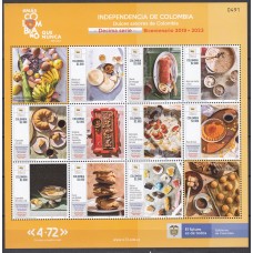 Colombia Correo 2021 Yvert 2321/30 ** Mnh X serie Independencia - Gastronomia