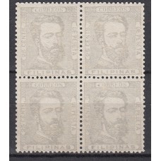 Filipinas Sueltos 1872 Edifil 27 (*) Mng Bonito Bloque de 4 sellos