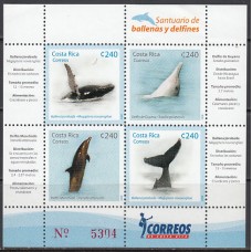 Costa Rica - Correo 2008 Yvert 863/6 ** Mnh  Fauna cetáceos