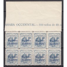 Sahara Variedades 1932 Edifil 42Bhcc ** Mnh Bonito Bloque de 8 sellos