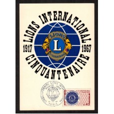 Francia - Carta Postal - Yvert 1534 - Matasellos Especiales Paris 1967 - Lions Club