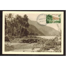 Francia - Carta Postal - Yvert 1125 - Matasellos Especiales Guadeloupe 1957