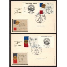 Francia - Carta Postal - Yvert 2141/42 - Matasellos Especiales Paris 1981