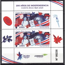 Costa Rica Correo 2021 Yvert 1019 ** Mnh en Hoja de 2 sellos