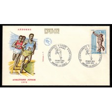 Andorra Francesa Sobres Primer Dia FDC Yvert 205 - atletismo 1970