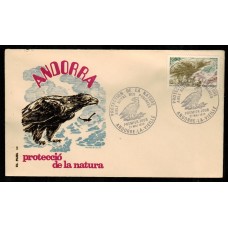 Andorra Francesa Sobres Primer Dia FDC Yvert 219 - Natura Protección 1972