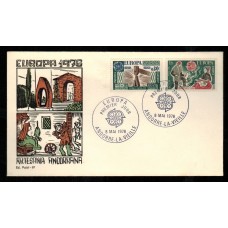 Andorra Francesa Sobres Primer Dia FDC Yvert 253/254 - Artesania europa 1976