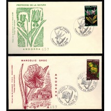 Andorra Francesa Sobres Primer Dia FDC Yvert 286/287 - Flora 1980