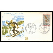 Francia Sobres Primer Dia FDC Yvert 1543 - Ski de fondo Grenoble 1968