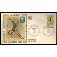 Francia Sobres Primer Dia FDC Yvert 1546 seda - Juegos Olimpicos Grenoble 1968