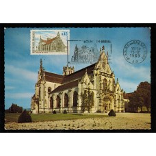 Francia - Carta Postal - Yvert 1582 - Religión - Iglesia de Brou Paris 1969