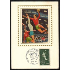 Francia - Carta Postal - Yvert 1629 seda - Handball Paris 1970