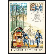 Francia - Carta Postal - Yvert 1671 - Día del sello Courbevoie 1971