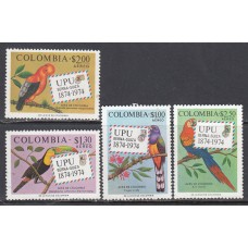 Colombia - Aereo 1974 Yvert 580/83 ** Mnh UPU  Aves