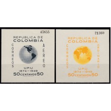 Colombia - Hojas Yvert 4/5 ** Mnh 75 Aniversario UPU