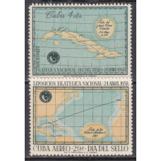 Cuba - Correo 1958 Yvert 478+A,180 ** Mnh Dia del Sello - Mapa