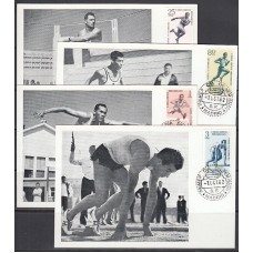 España II Centenario Tarjetas Máximas 1962 Edifil 1450/53 - Deportes Juegos Olimpicos