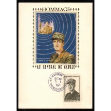 Francia - Carta Postal - Yvert 1695 seda - General de Gauille Perpignan