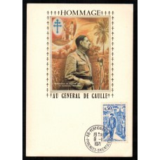Francia - Carta Postal - Yvert 1696 seda - general de gaulle - Perpignan