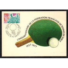 Francia - Carta Postal - Yvert 1961 - Tenis de mesa - Deportes Paris 1977