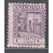 Andorra Española Sueltos 1931 Edifil 19d dentado 11½ ** Mnh