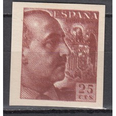 España Variedades 1940 Edifil 923ccsed * Mh Franco - Doble Impresión castaño Rojizo sin dentar