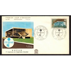 Francia Sobres Primer Dia FDC Yvert 1554 conferencia Mundial - 1968 Royan