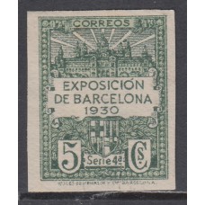 Barcelona Correo 1929 Edifil 4s (*) Mng sin dentar. Exposición y escudo