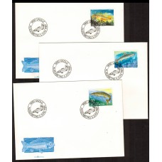 Liechtenstein Sobre Primer Dia FDC Yvert 905/907 Fauna Peces 1989