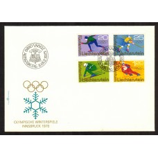 Liechtenstein Sobre Primer Dia FDC Yvert 578/581 - Deportes Olimpiadas 1975