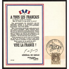 Francia - Carta Postal - Yvert 14 / 03 / 1964 - Paris día del sello - Caballos