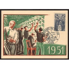 Francia - Carta Postal - Yvert 10 Marzo 1951 - Paris Día del sello 879