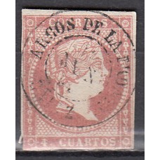 Matasellos y marcas de 4 cuartos Fechador 1856 Edifil 48 Arcos de la Fronta.(Cadiz) Tipo II
