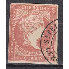 Matasellos y marcas 4 cuartos Fechador 1856 Edifil 48 SN_Feliu de Guixols (Geona) Tipo II