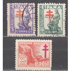 España Estado Español 1946 Edifil 1008/10 usado Pro -Tuberculosos
