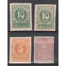 Estonia - Correo 1919 Yvert 6/9 * Mh