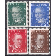 Estonia - Correo 1938 Yvert 159/62 */(*) Mh/Mng  Personajes