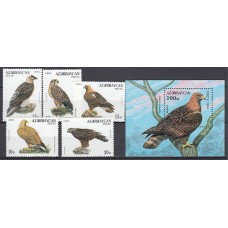 Azerbaijan - Correo Yvert 167/71+H.10 ** Mnh Fauna - Aves