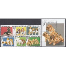 Azerbaijan - Correo Yvert 261/66+ Hoja 20 ** Mnh Fauna - Perros