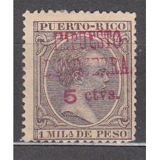 Puerto Rico Impuesto de Guerra Edifil 10hcc * Mh Sobrecarga roja