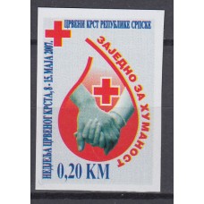 República Serbia (de Bosnia) - Beneficencia Yvert 23a ** Mnh Cruz Roja Sin dentar