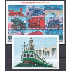 Azerbaijan - Correo Yvert 288/96 + Hoja 26 ** Mnh Trenes