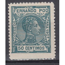 Fernando Poo Sueltos 1907 Edifil 160 * Mh