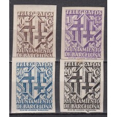 Barcelona Telegrafos 1941 Edifil 13/16s ** Mnh Escudo
